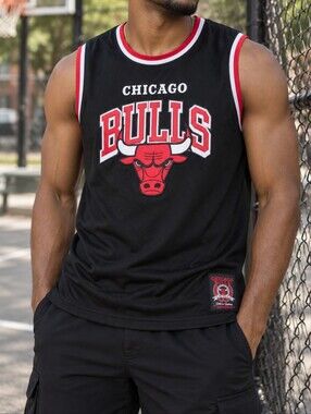 NBA Chicago Bulls Ultra Game Men’s Black Jersey Tank Top Size L -P